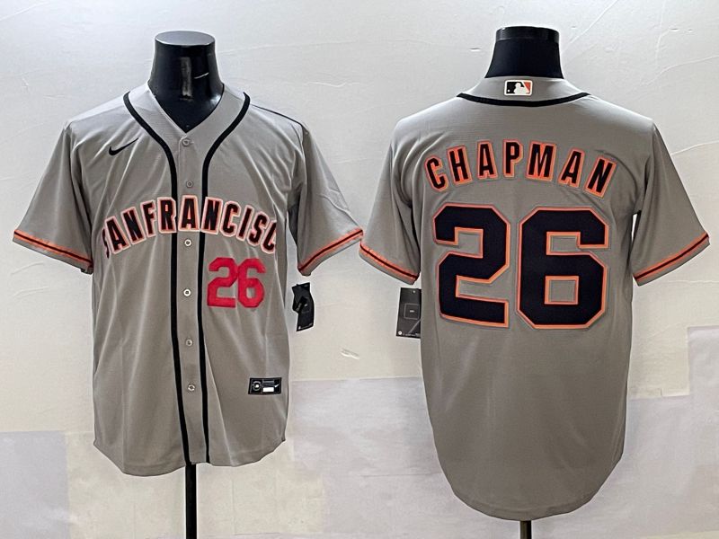 Men San Francisco Giants #26 Chapman Grey Game Nike 2025 MLB Jersey style 34